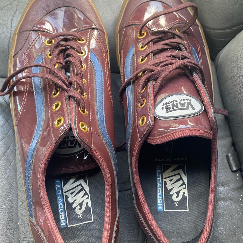 Vans Brown and Blue Sneakers Classic Skate Style
